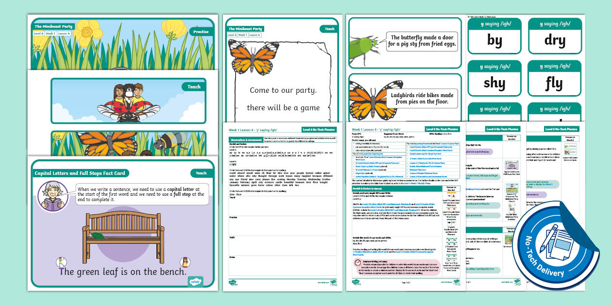 'y' saying /igh/ No-Tech Lesson Pack Level 6 Week 1 Lesson 4