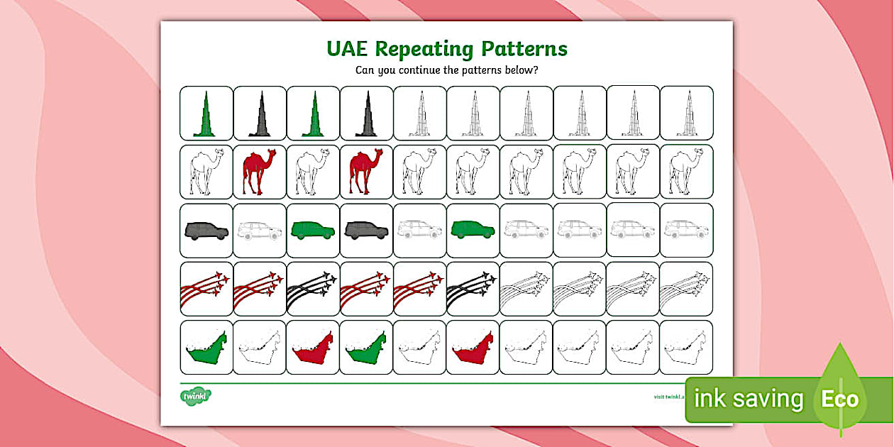 UAE Repeating Patterns Activity (Teacher-Made) - Twinkl