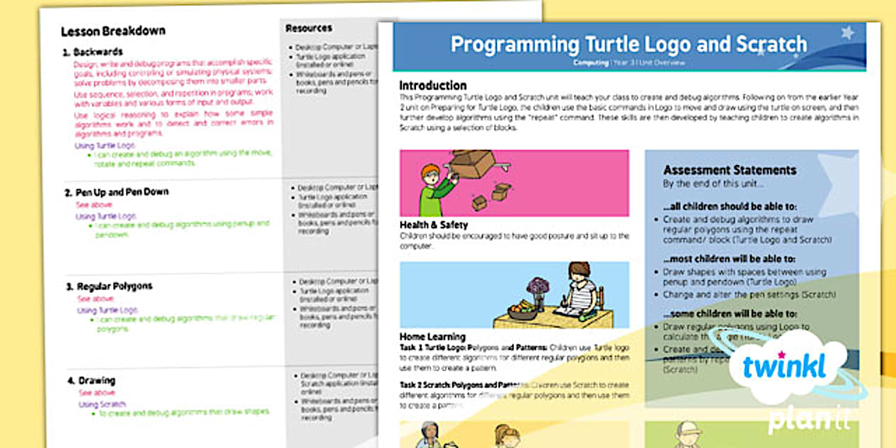 Computing: Programming Turtle Logo and Scratch Year 3 Planning Overview