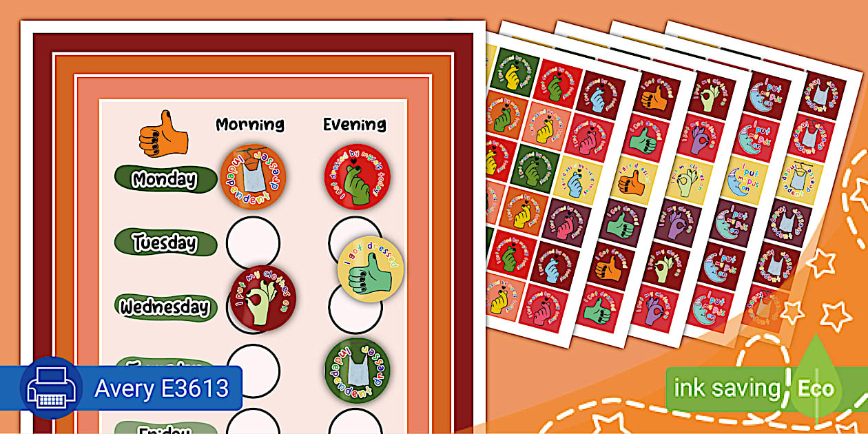* NEW * Getting Dressed Reward Chart and Stickers - Twinkl
