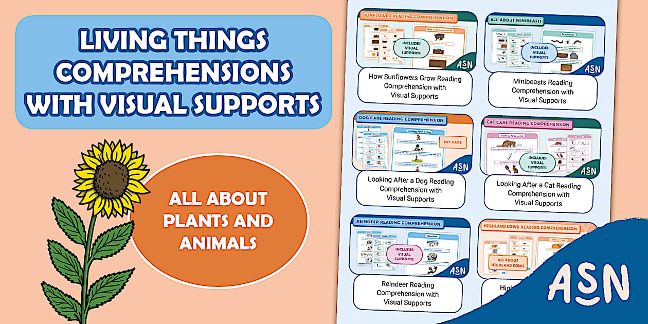 Living Things Comprehensions with Visual Supports Pack