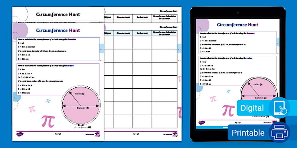 Sticky Math Circumference Circumference Hunt Activity for 3rd-5th Grade (teacher made)