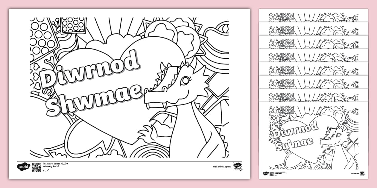 Shwmae Rocks Diwrnod Shwmae Su'mae Mindfulness Colouring Poster Pack