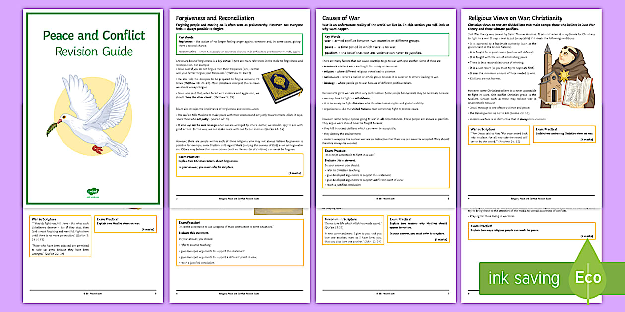 Peace and Conflict: Revision Guide eBook (teacher made)
