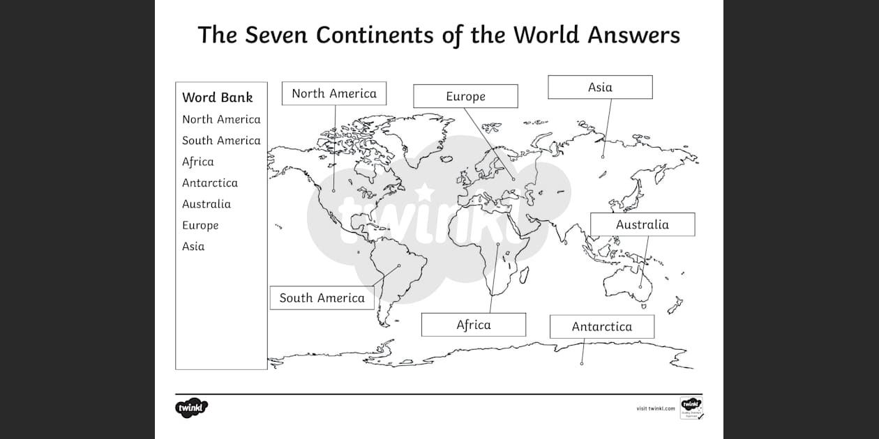 Continents Label | Resource | Twinkl USA