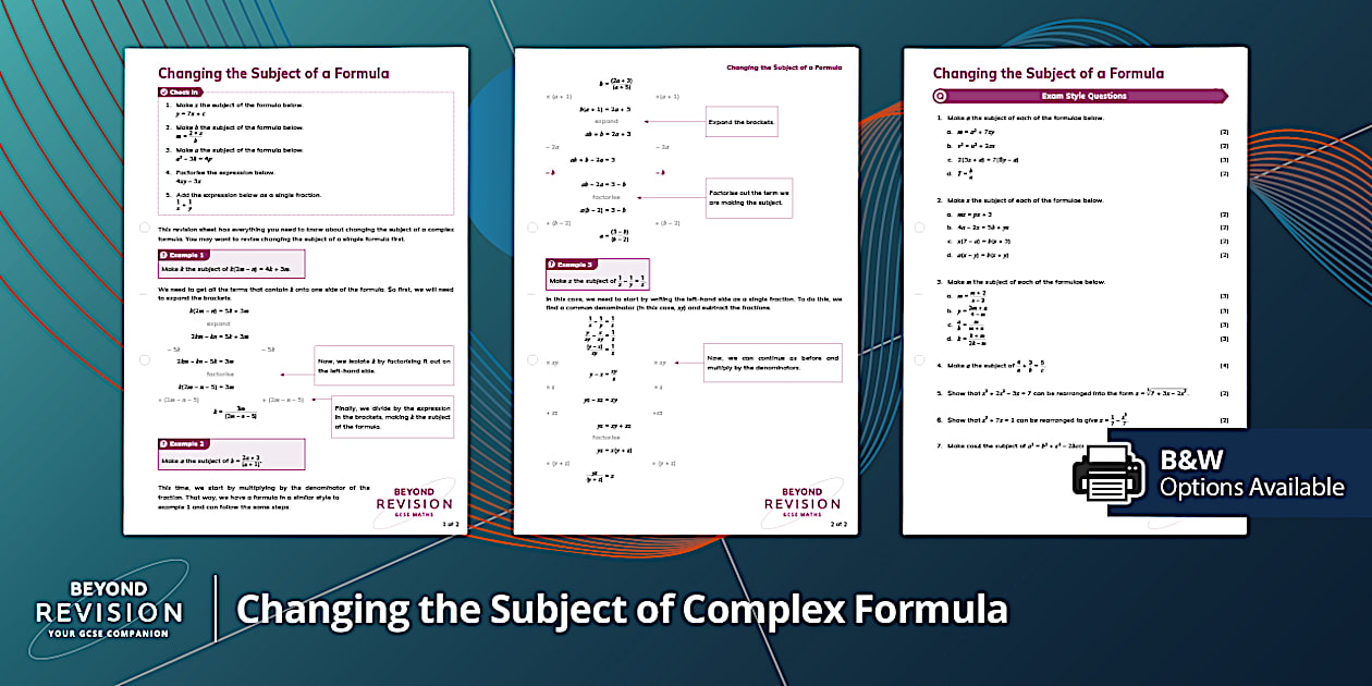 👉 Changing the Subject of a Complex Formula - Twinkl