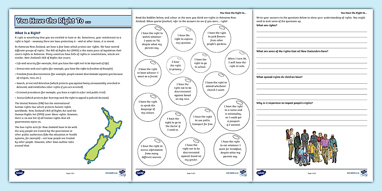My Rights Tree My Rights Activity Pack for Years 5-8