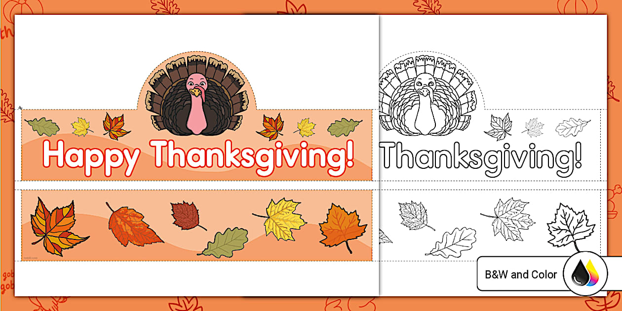Printable Turkey Hat Template for Kids Twinkl USA Twinkl