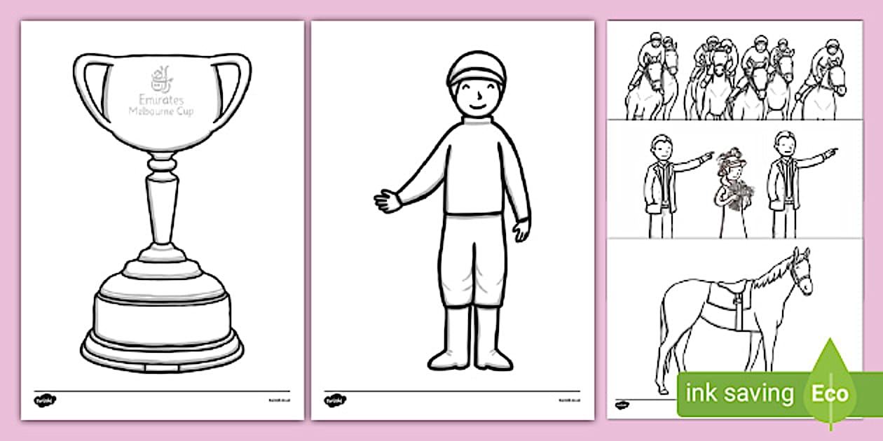 Melbourne Cup Colouring Pages Horse Racing Resources — free download