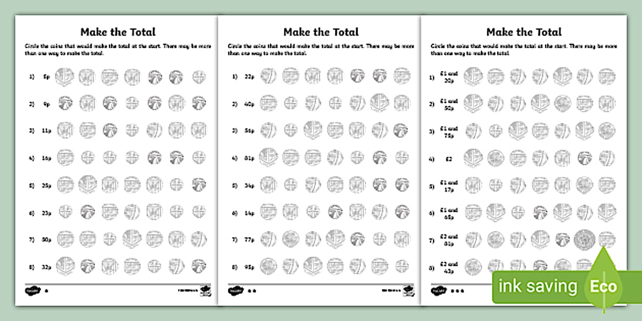 Editable Make The Total Worksheet (teacher made) - Twinkl