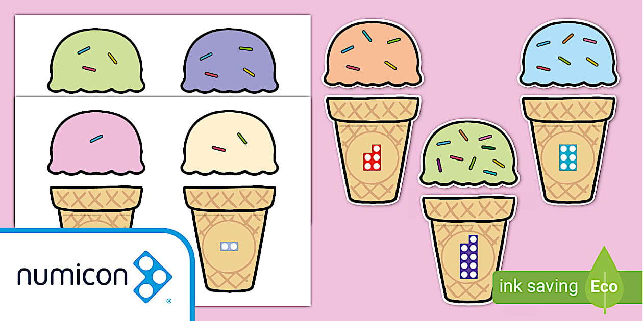 👉 Numicon Shapes: Ice Cream Sprinkles Matching Activity