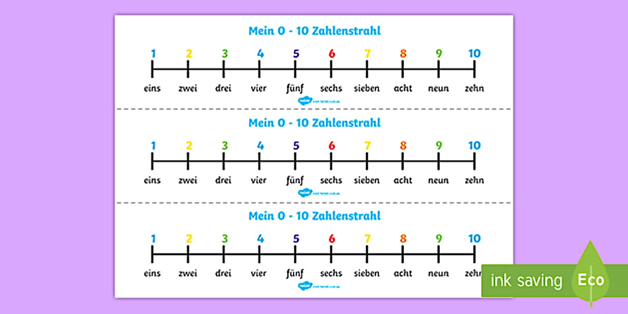 SA German 0-10 Number Line (teacher made) - Twinkl