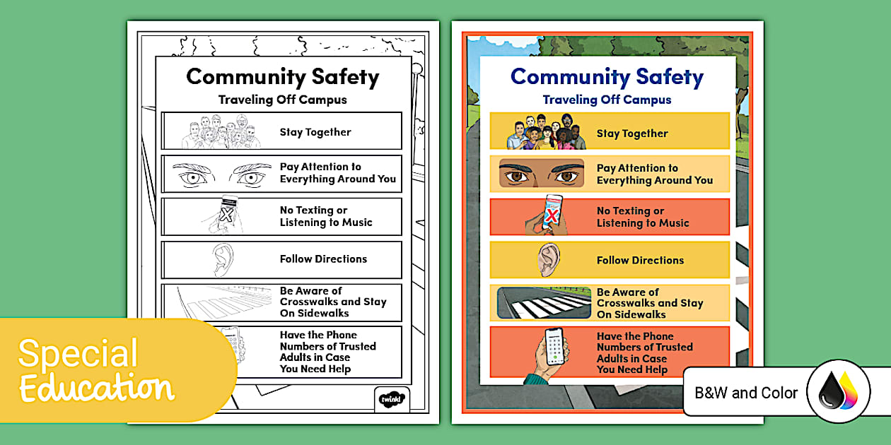 Community Safety: How To Be Safe in the Community Poster