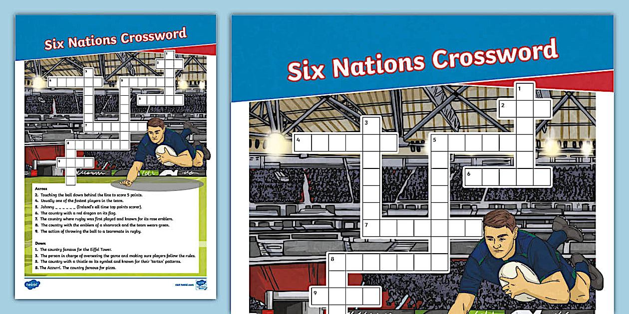 Six Nations Crossword (Teacher Made) Twinkl