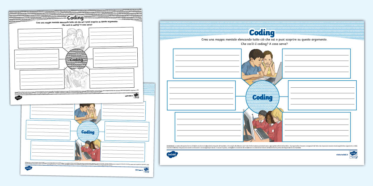 * NEW * Mappa mentale: Coding Twinkl Writing Template