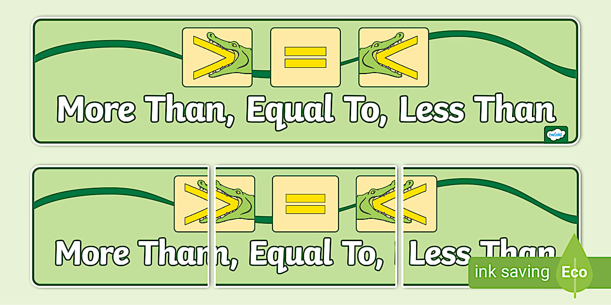 👉 More Than, Equal To, Less Than Display Banner - Twinkl