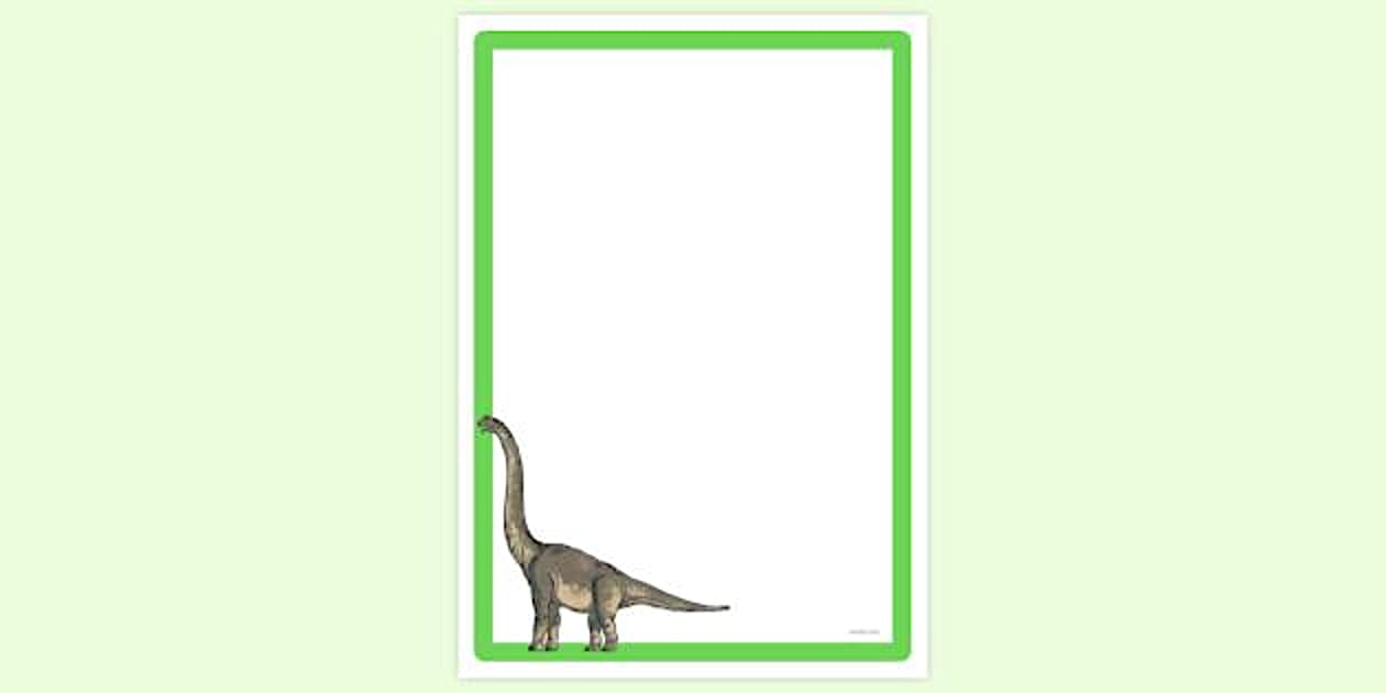 Simple Blank Long Neck Dinosaur Page Border | Twinkl