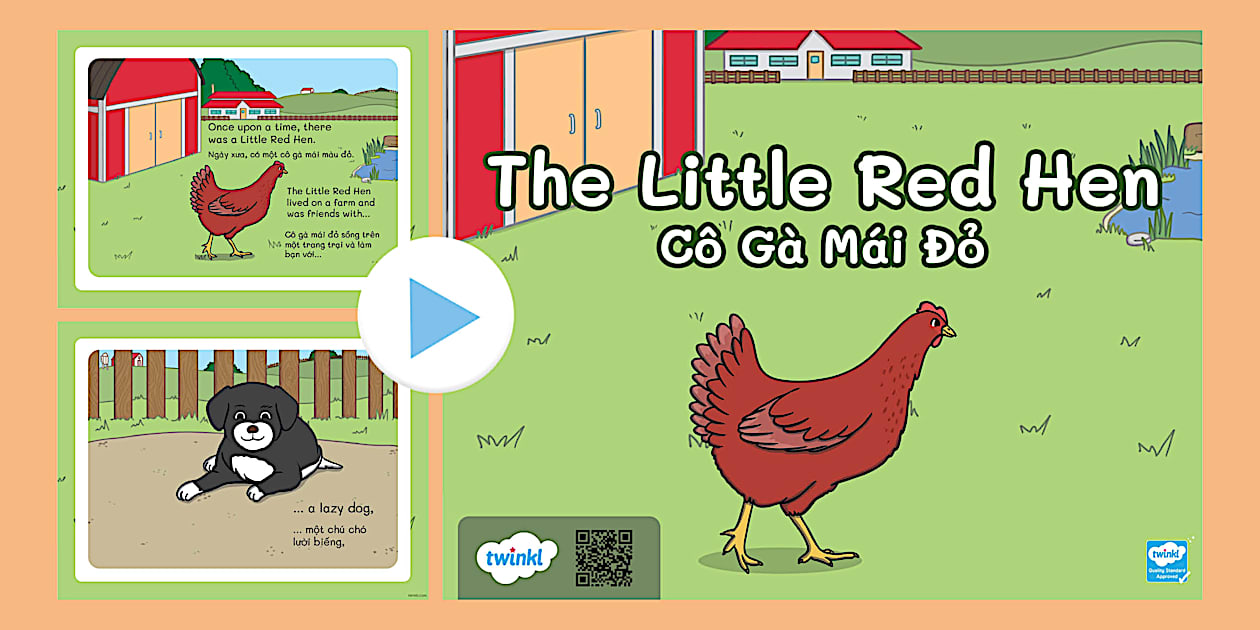 * NEW * Powerpoint Truyện Song Ngữ Cô Gà Mái Đỏ