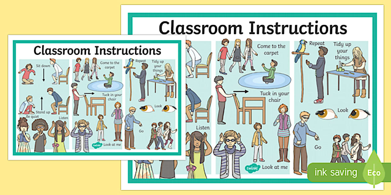 Classroom Instructions Display Poster (teacher made)