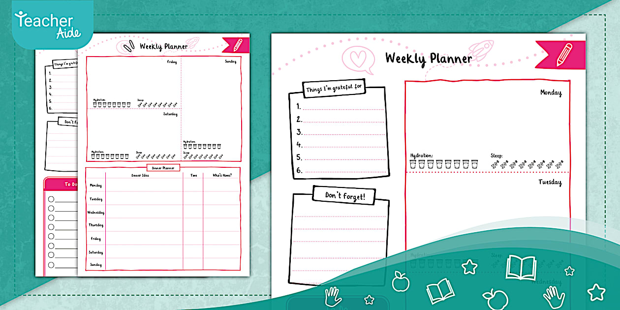 Teacher Aide | Weekly Planner