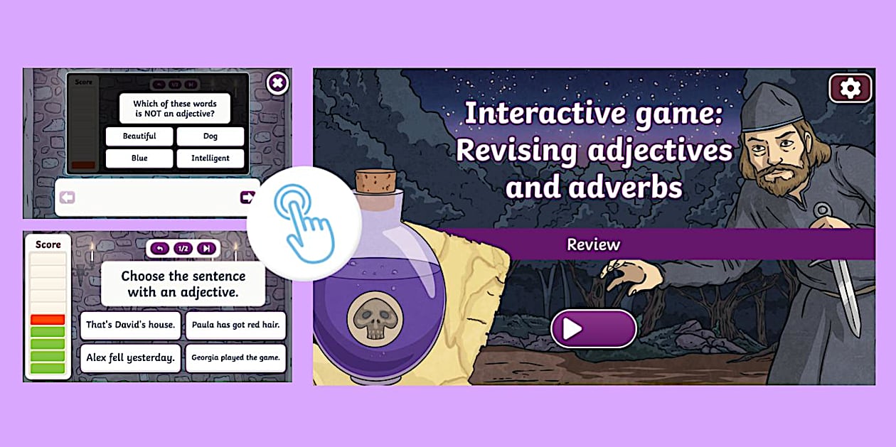 Interactive game: Revising adjectives and adverbs Twinkl