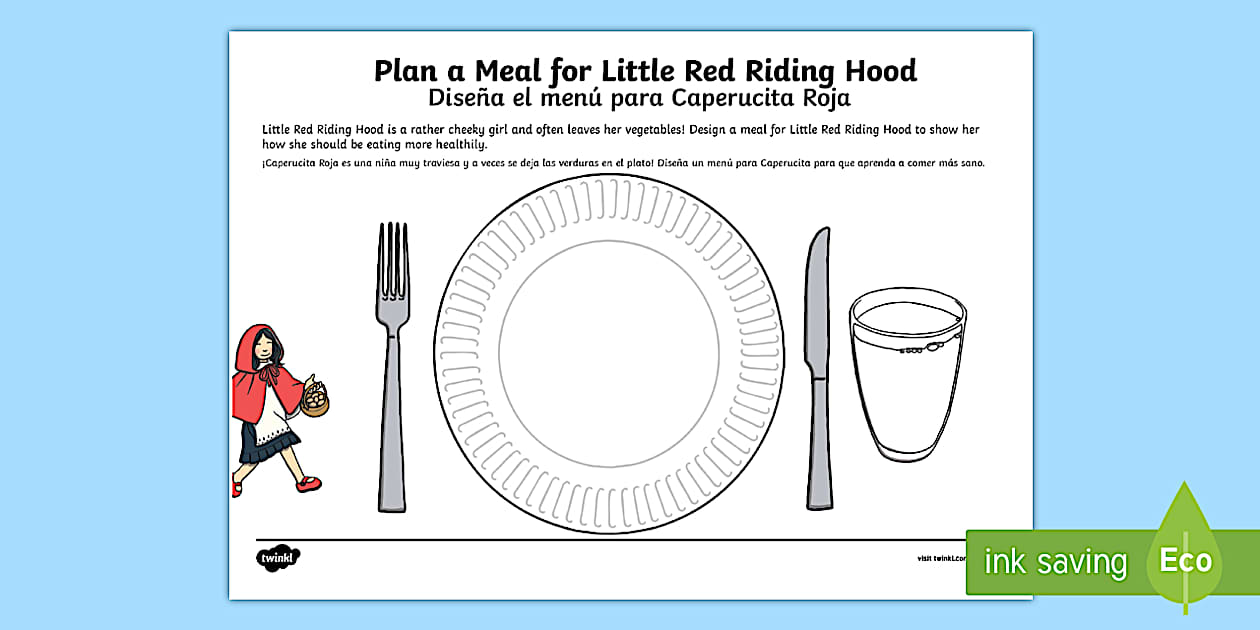Design a Meal for Little Red Riding Hood Worksheet / Worksheet English ...