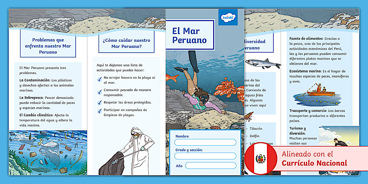 Triptico del mar peruano para primaria alta