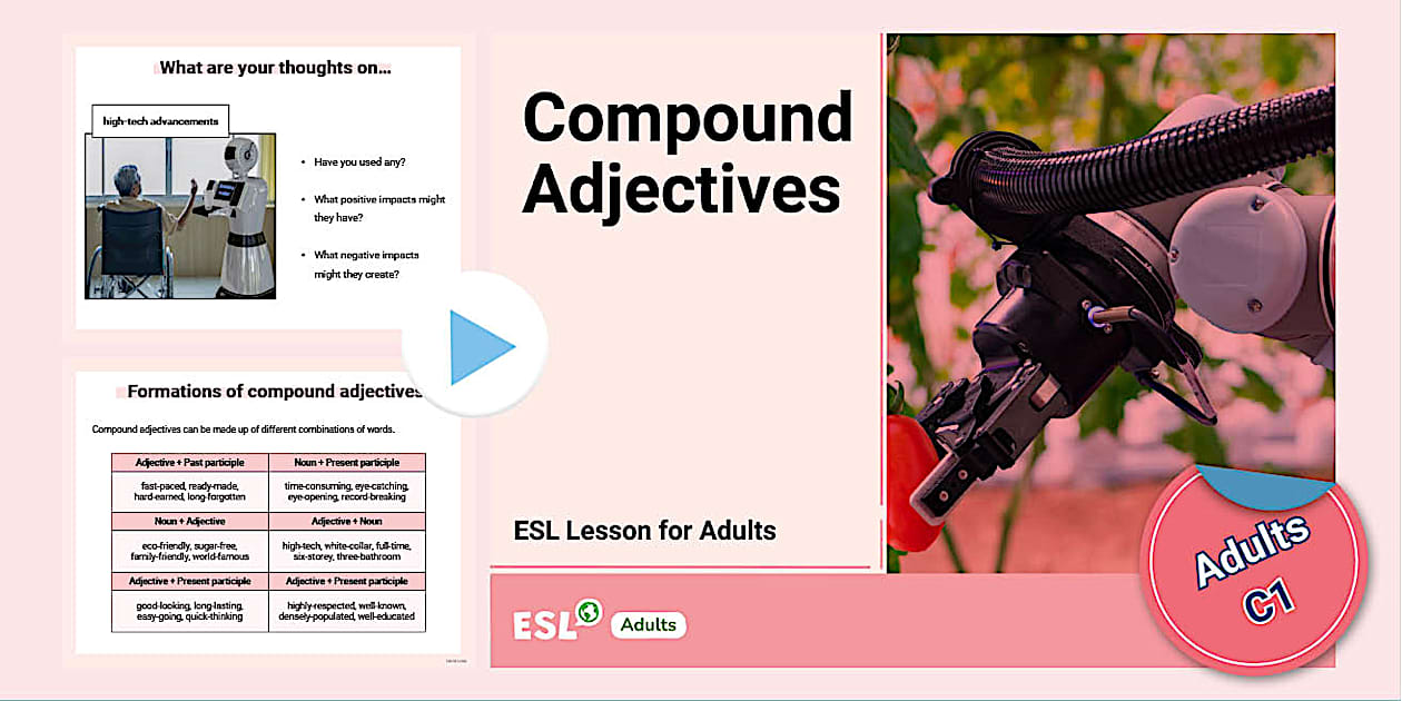 Twinkl ESL Compound Adjectives PPT l enseignant A Fait Twinkl esl compound adjectives ppt l enseignant a fait
