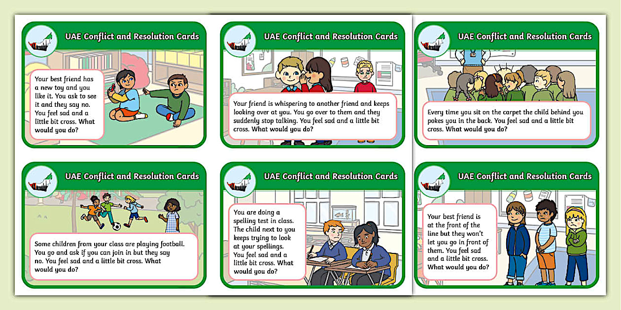 KS1 UAE Conflict and Compromise Scenario Cards - Twinkl