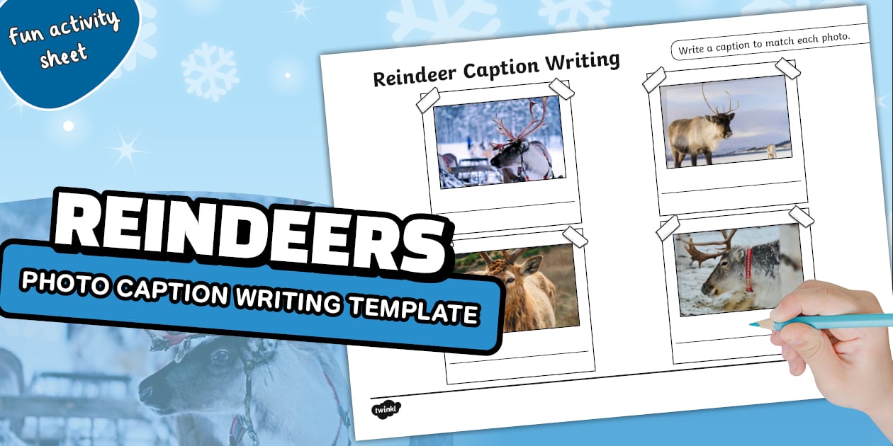 Reindeers Photo Caption Writing Template