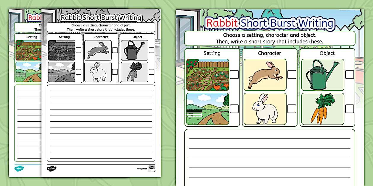 * NEW * Rabbit Short Burst Writing Template (teacher made)