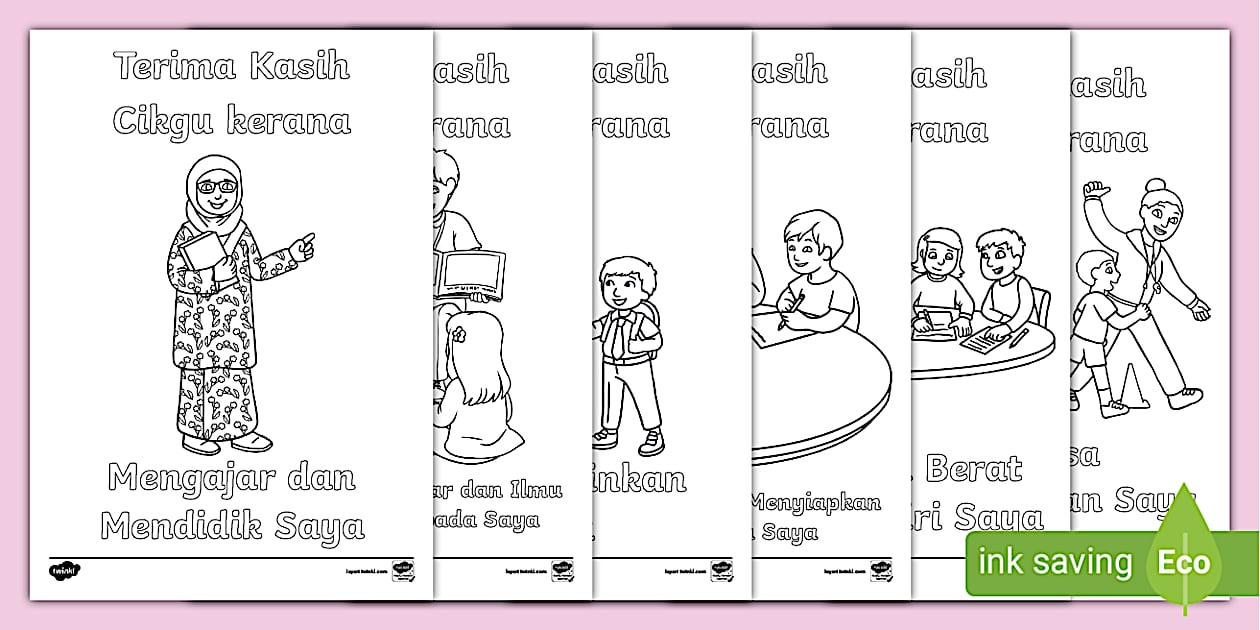 Hari Guru - Lembaran Mewarna Kad Terima Kasih Cikgu - Twinkl