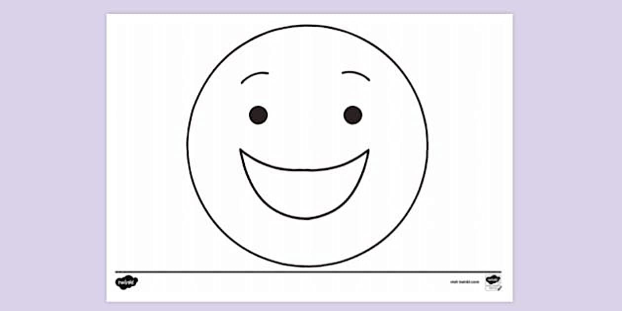 Happy Smiley Emoticon Colouring Sheet - Twinkl