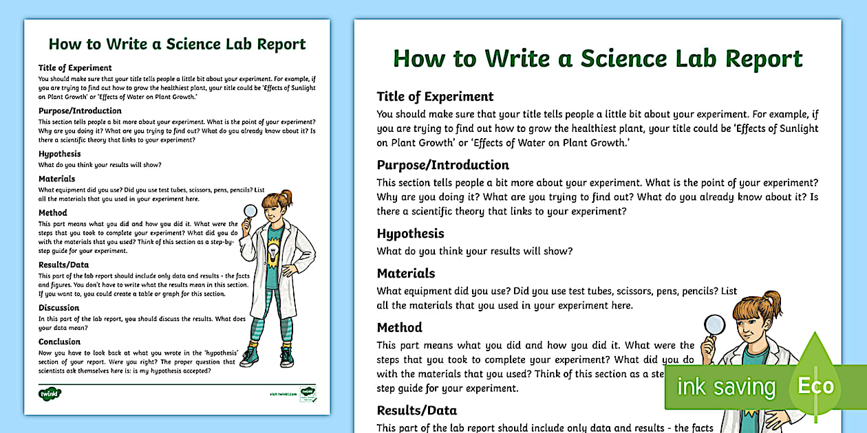 How to Write a Science Lab Report for 3rd5th Grade Twinkl