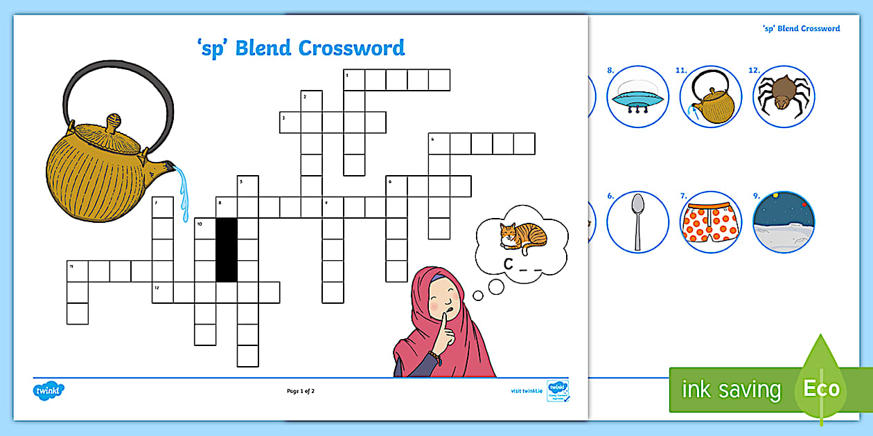 #39 sp #39 Blend Crossword (teacher made) Twinkl