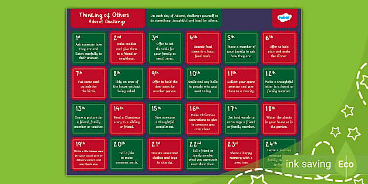 Thinking of Others Advent Challenge (Teacher Made) Twinkl