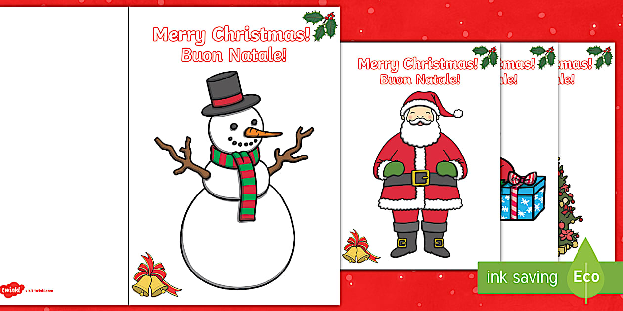 Black and White Christmas Card Templates English/Italian