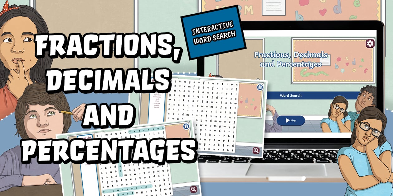 * NEW * Fractions, Decimals and Percentages Vocabulary Interactive Word ...