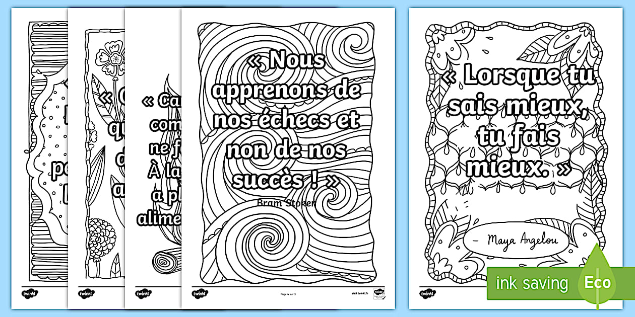 Feuilles de coloriage anti-stress : citations (teacher made)