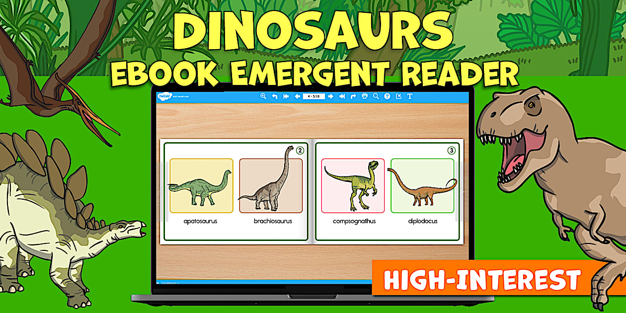 Dinosaur Vocabulary Emergent Reader eBook Twinkl