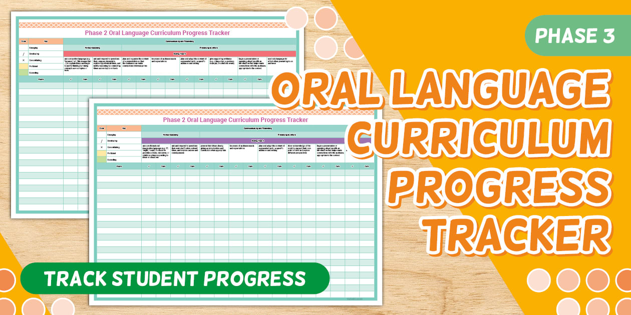 Oral Language Tracker for Year 7-8 (Updated 2026)