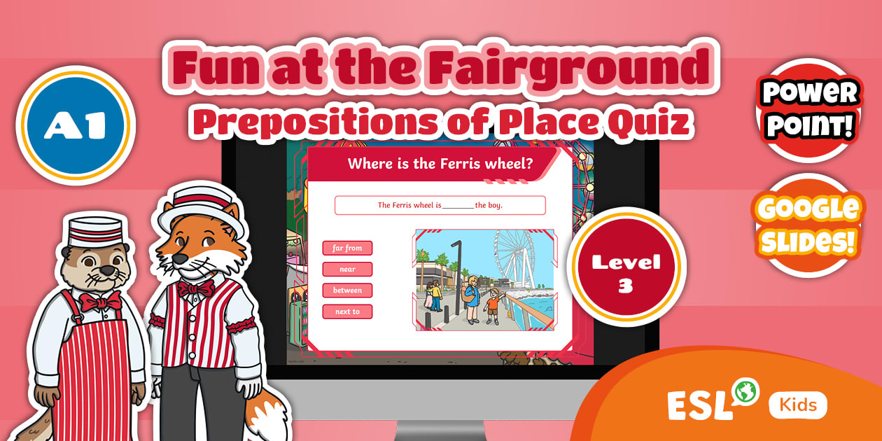 Gamified Fun ESL Fairground Grammar Quiz Game