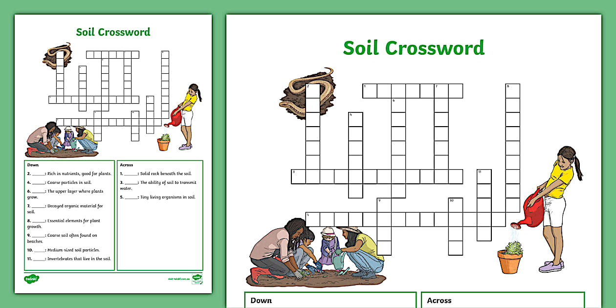 Soil Crossword (teacher made) Twinkl
