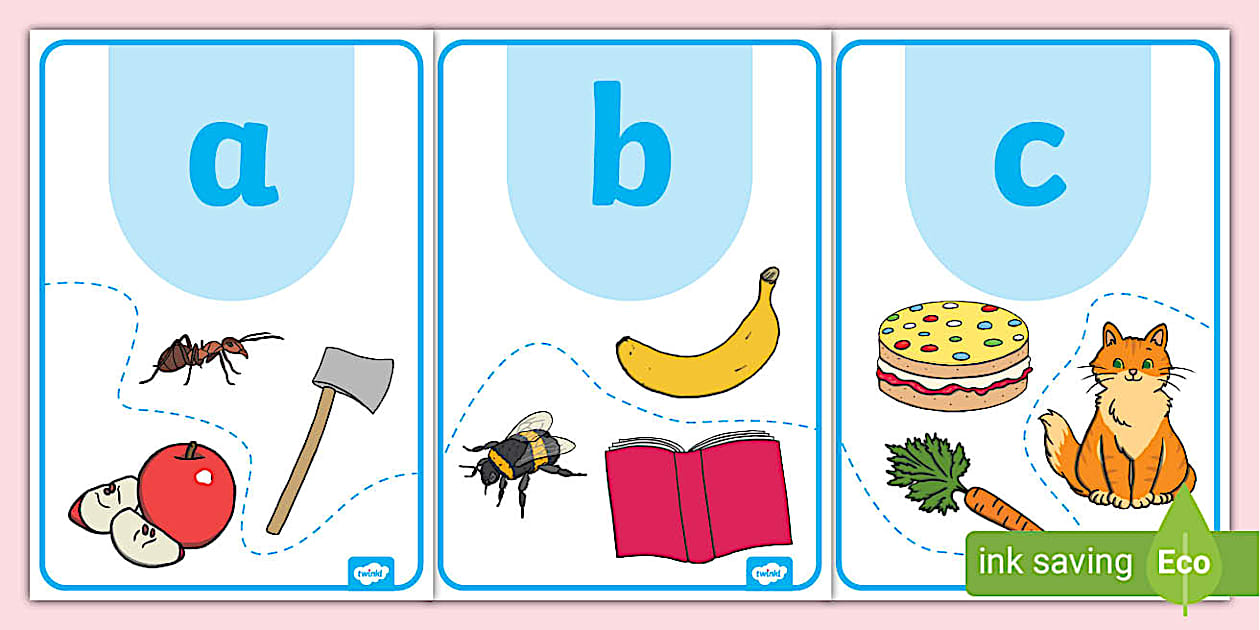 Precursive Alphabet Picture Display Posters Lowercase