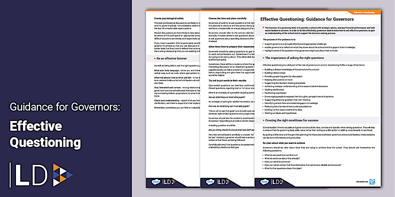 Effective Questioning: Guidance for Governors (teacher made)