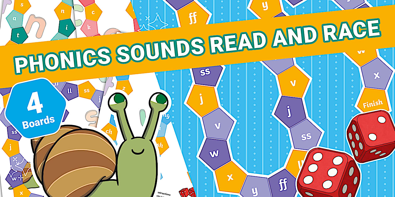 * NEW * Phonics Phase 2 Sounds Read and Race Game Pack