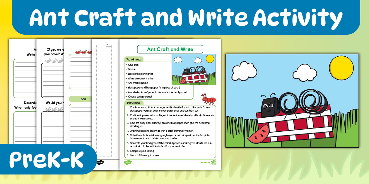 Ant Craft and Write Activity for Grades 1-2 (teacher made) image.