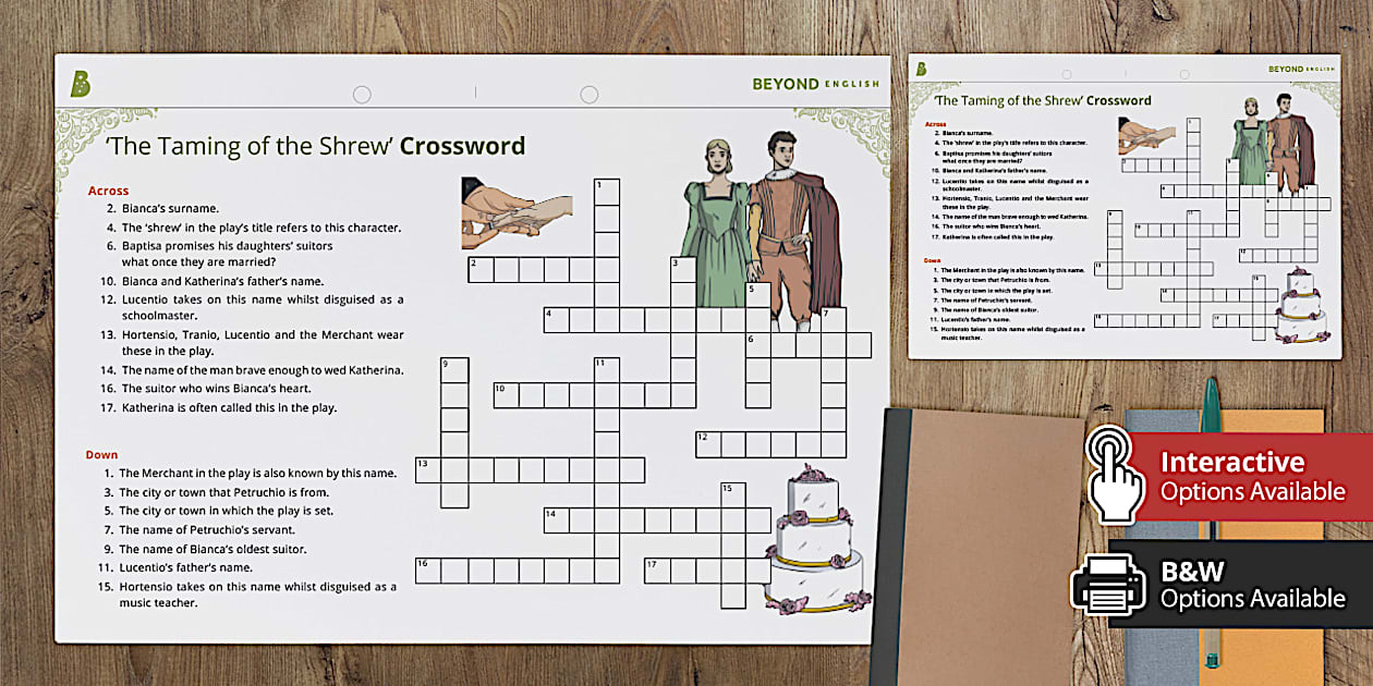 The Taming of the Shrew Crossword