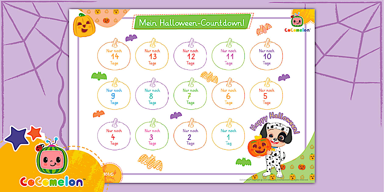 FREE! HalloweenCountdown Poster zum Runterzählen der Tage bis
