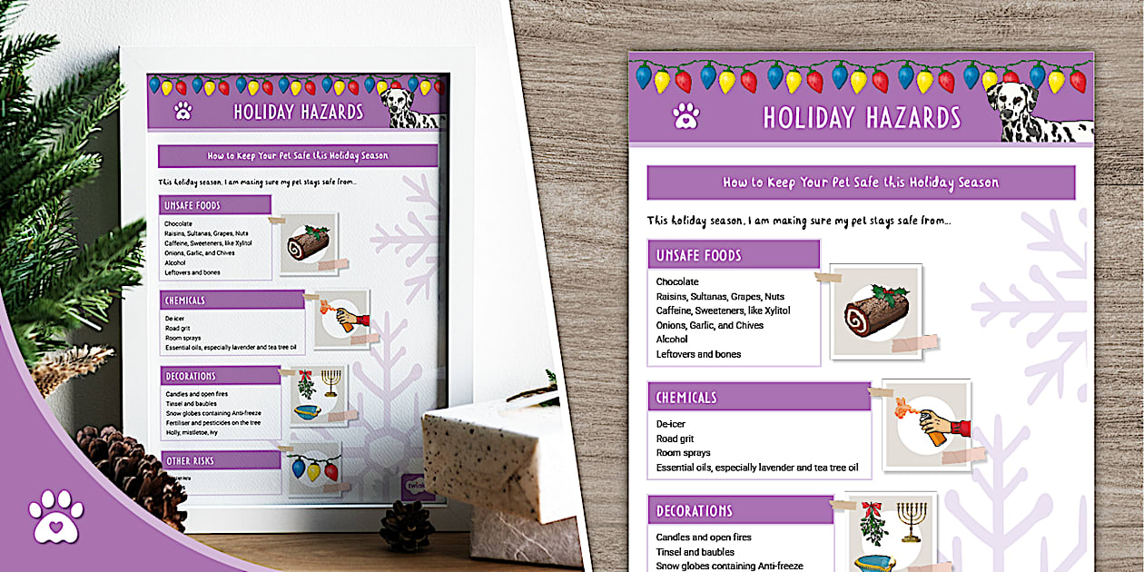 Holiday Hazards - Display Poster - Pet Care - Twinkl Pets
